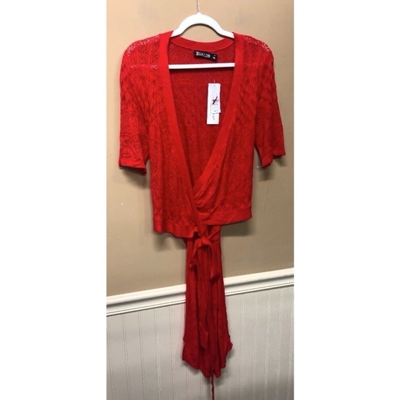 7th Avenue Design Studio New York & Company Women Red Cardigan M NWT - Picture 1 of 4